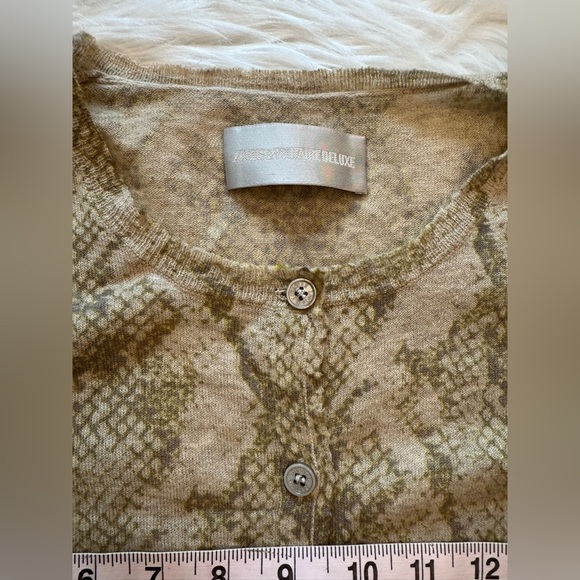 Set Zadig & Voltaire DELUXE Ninon Snakeskin-print cashmere cardigan & tank M - Picture 9 of 11
